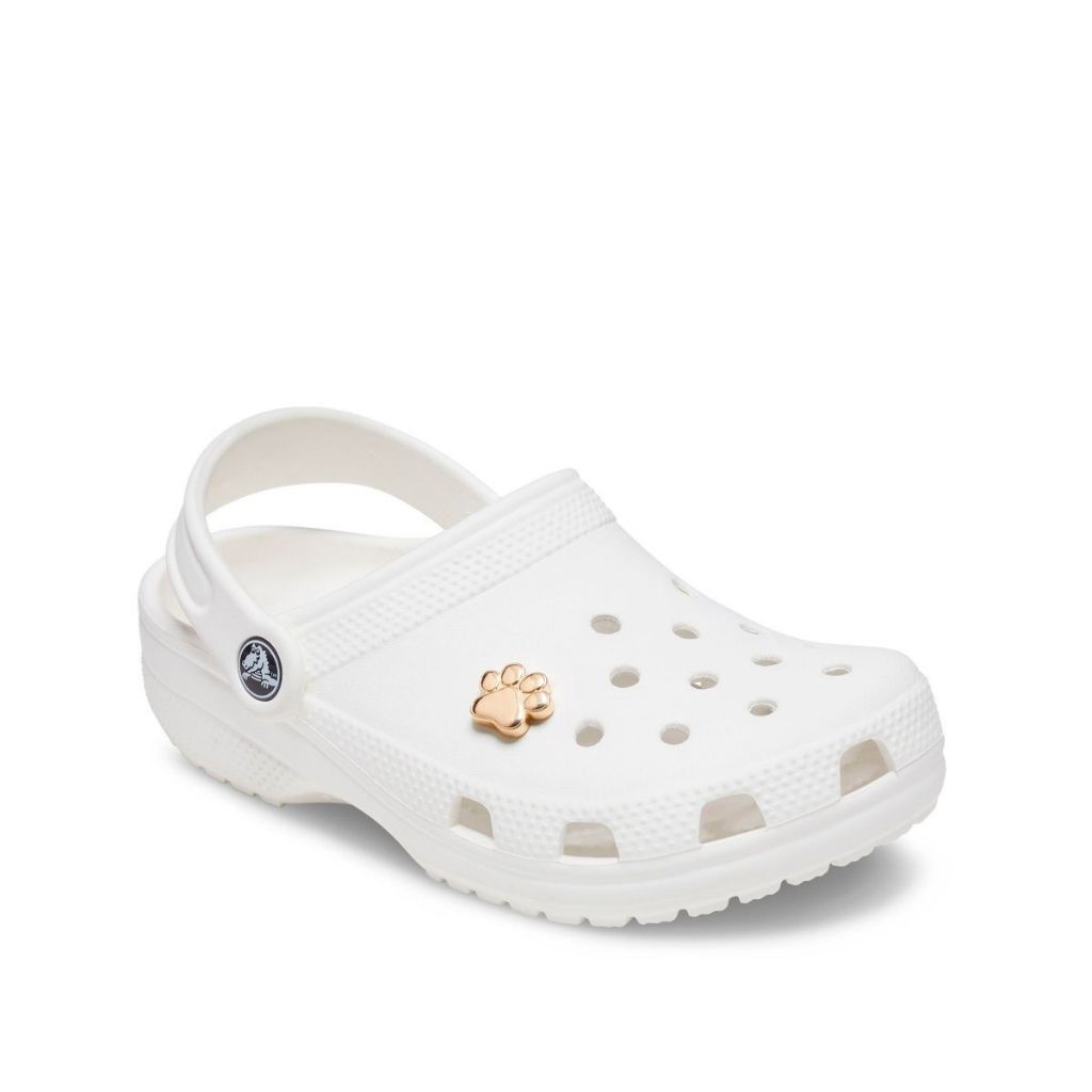 Charm Gold Dog Paw per Crocs a forma di zampa dorata lucida