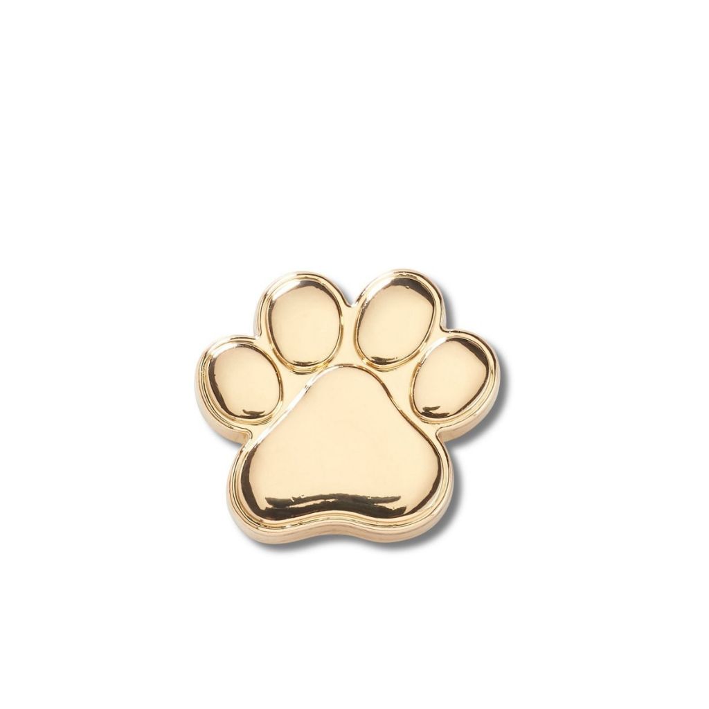 Charm Gold Dog Paw per Crocs a forma di zampa dorata lucida
