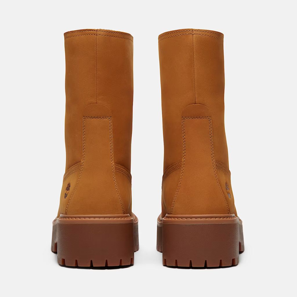 Stivaletto Timberland platform giallo grano in nabuk, risvoltabile con suola maxi