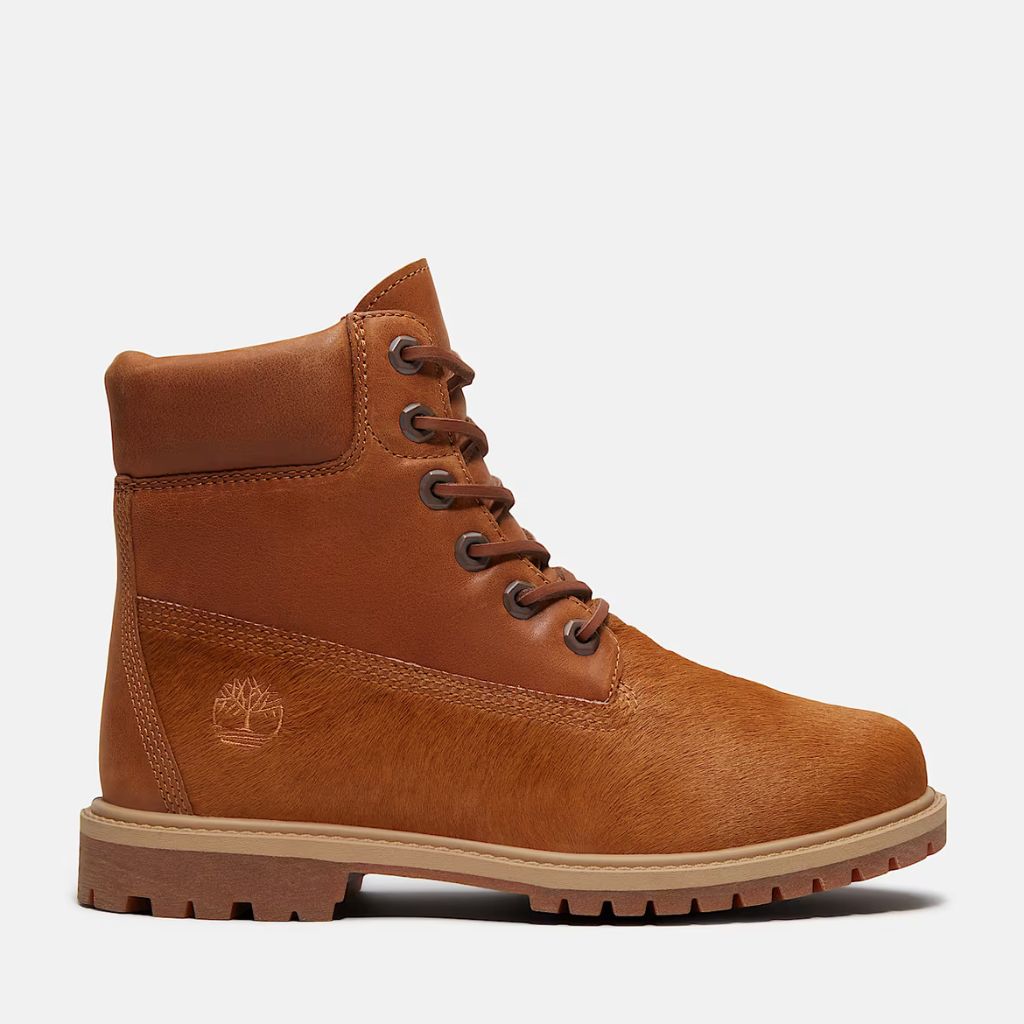Stivale Timberland 6-Inch cognac con inserti pelo cavallino