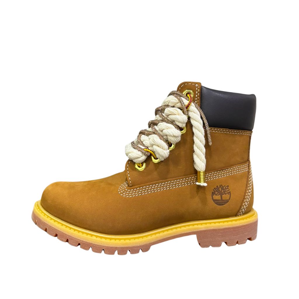 Stivale Timberland wheat con lacci in corda intrecciata
