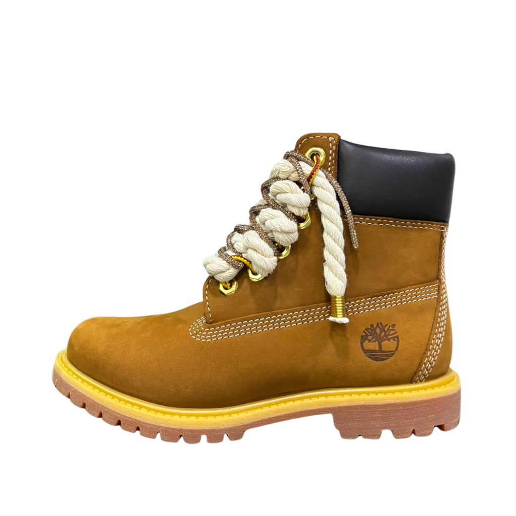 Stivale Timberland wheat con lacci in corda intrecciata