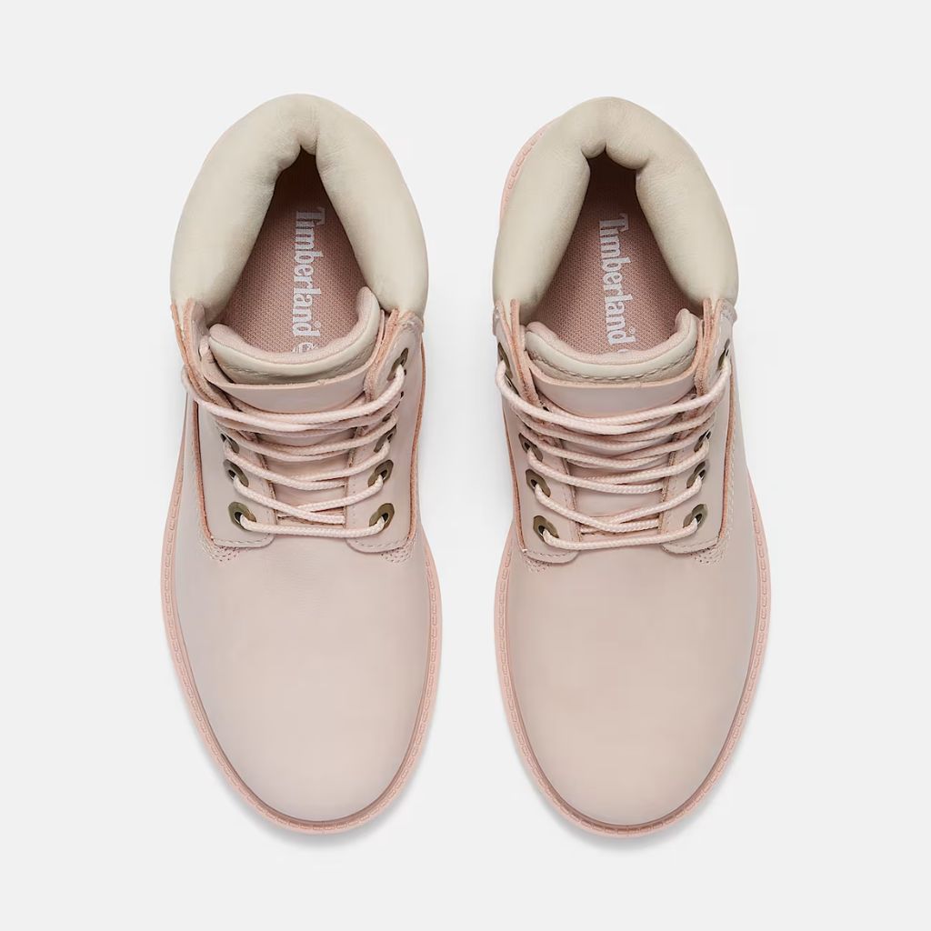 Stivale Timberland rosa con linguetta ribassabile