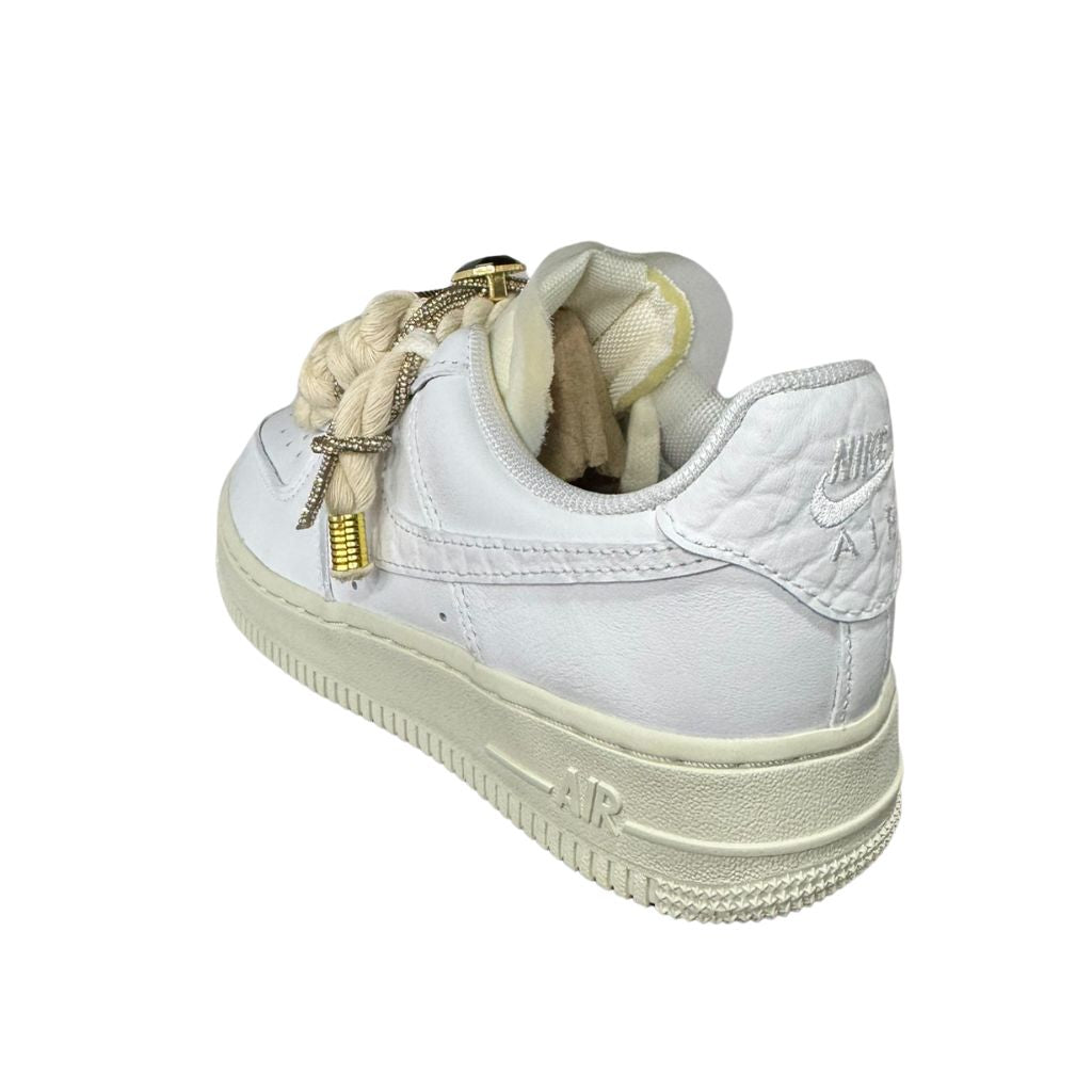 Nike Air Force 1 Low Prm Jewels White Corda e Brillantini Dn5463 100