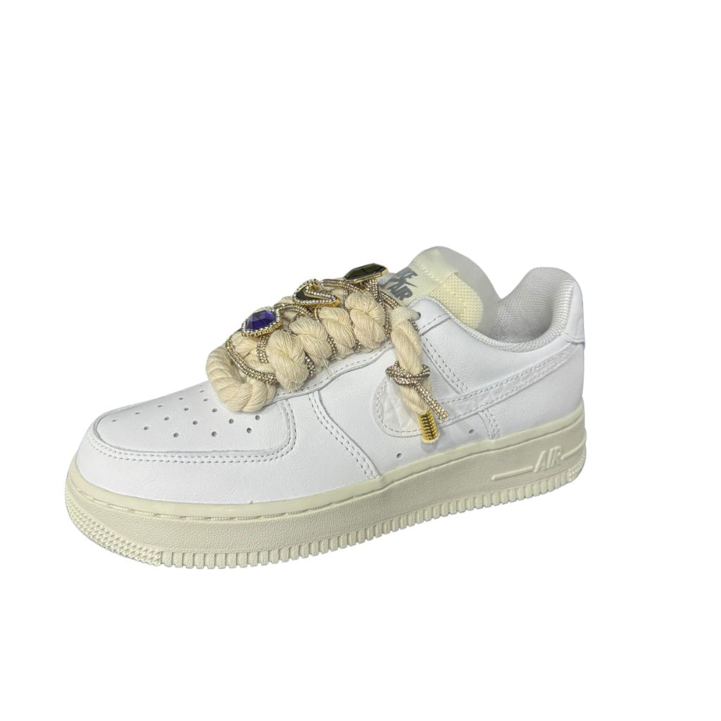 Nike Air Force 1 Low Prm Jewels White Corda e Brillantini Dn5463 100