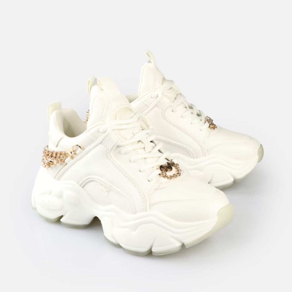 Buffalo Sneakers Binary Chain Glam Bianco 1636513