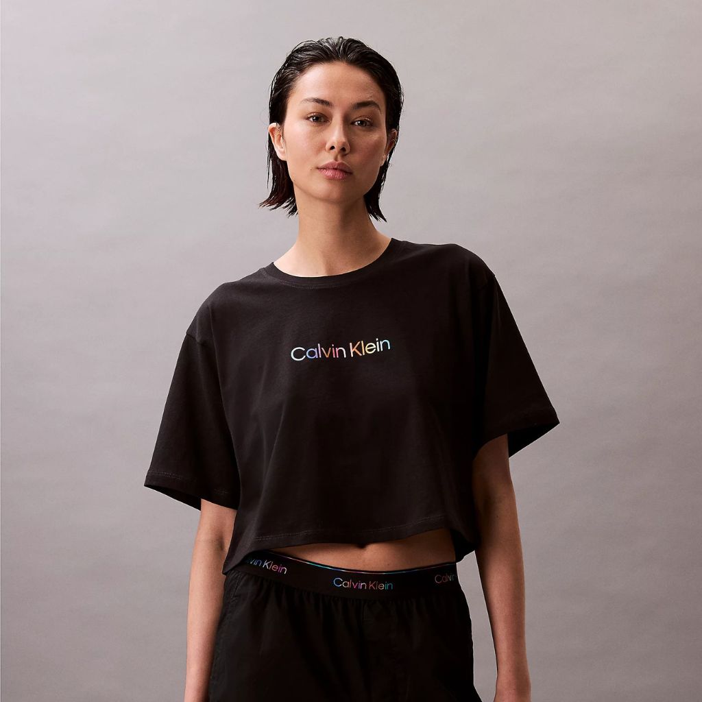 Calvin Klein T-shirt Crop Black LV00QS7470 UB1
