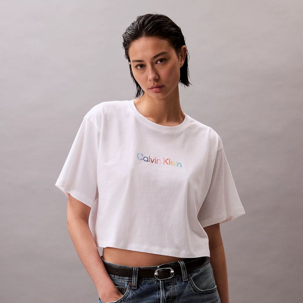 Calvin Klein T-shirt Crop White LV00QS7470 100
