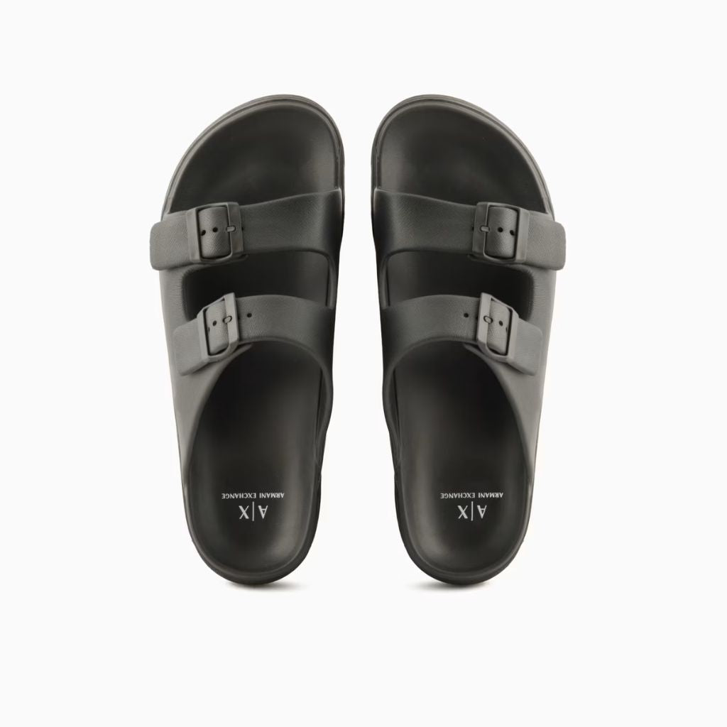 Armani Exchange Ciabatte Con Due Fibbie Nero