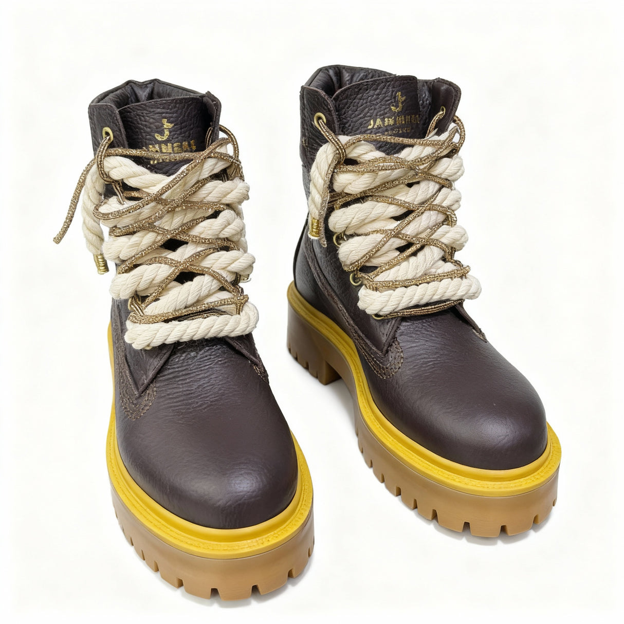 Jammers London Platform Stone Street Dark Brown Corda e Brillantini