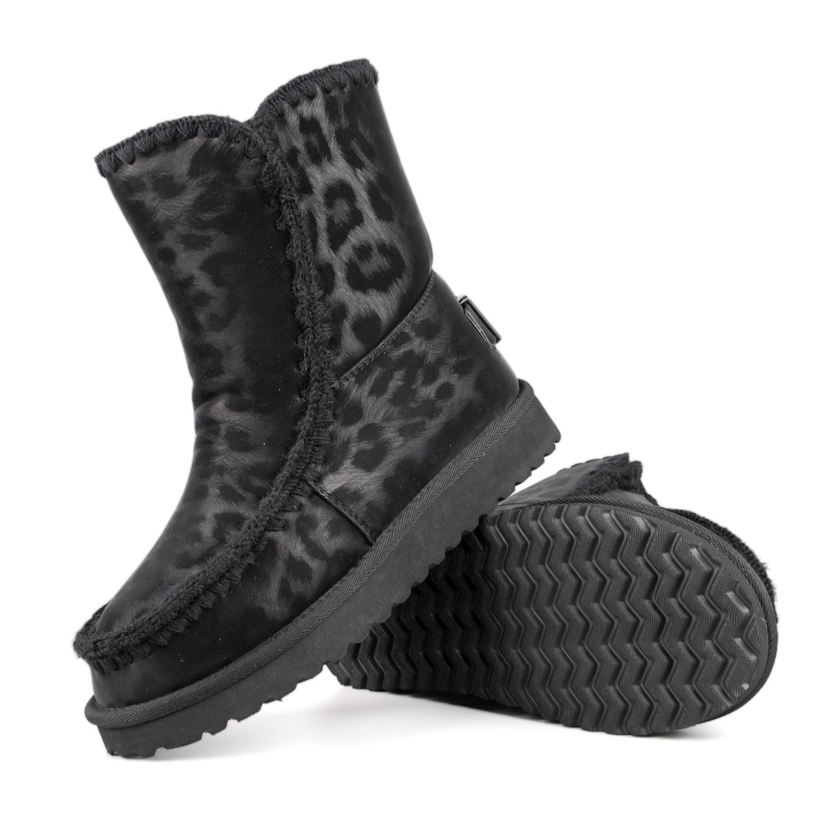 ICON Stivaletto Pelliccia Ecopelle Nero Animalier IC05267SD