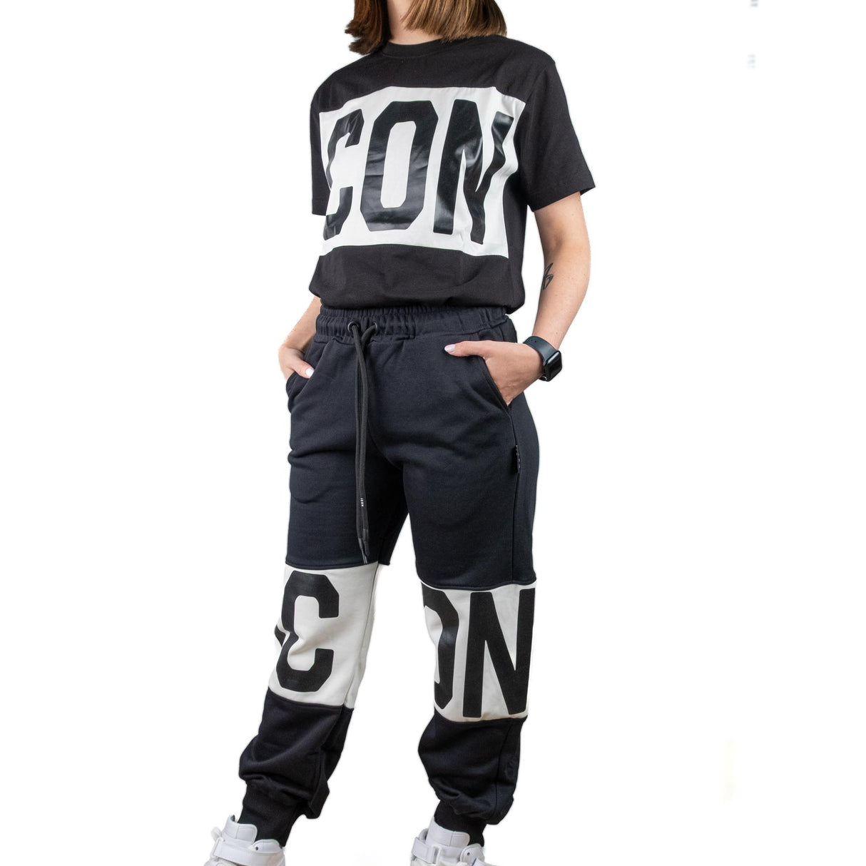 ICON Pantalone Logo Nero ICDF2W6P007