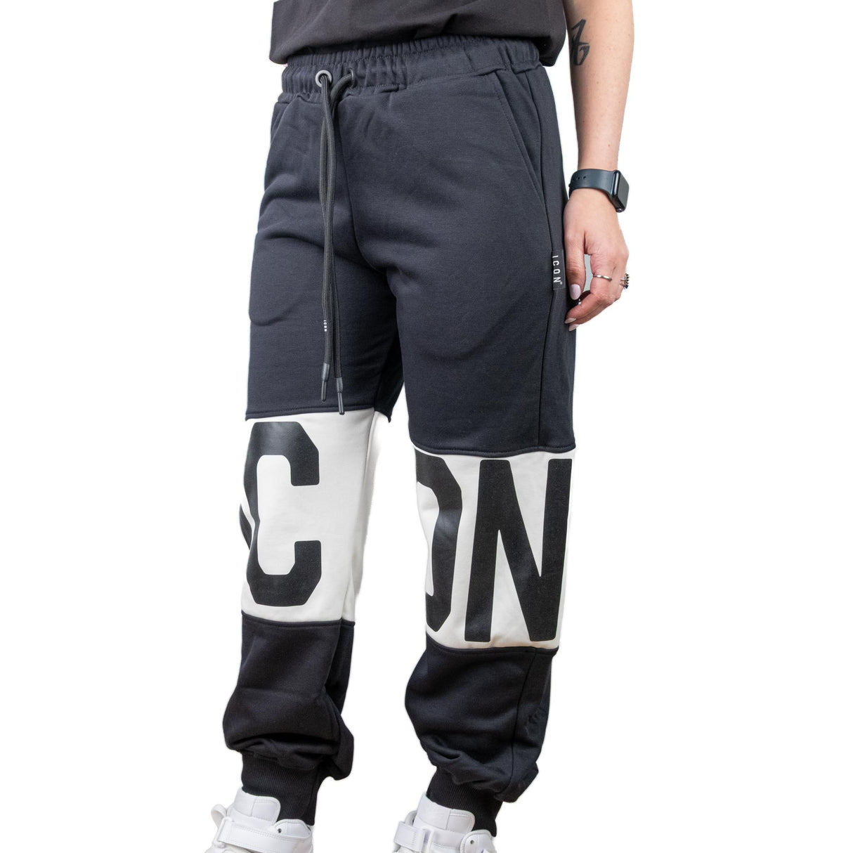ICON Pantalone Logo Nero ICDF2W6P007