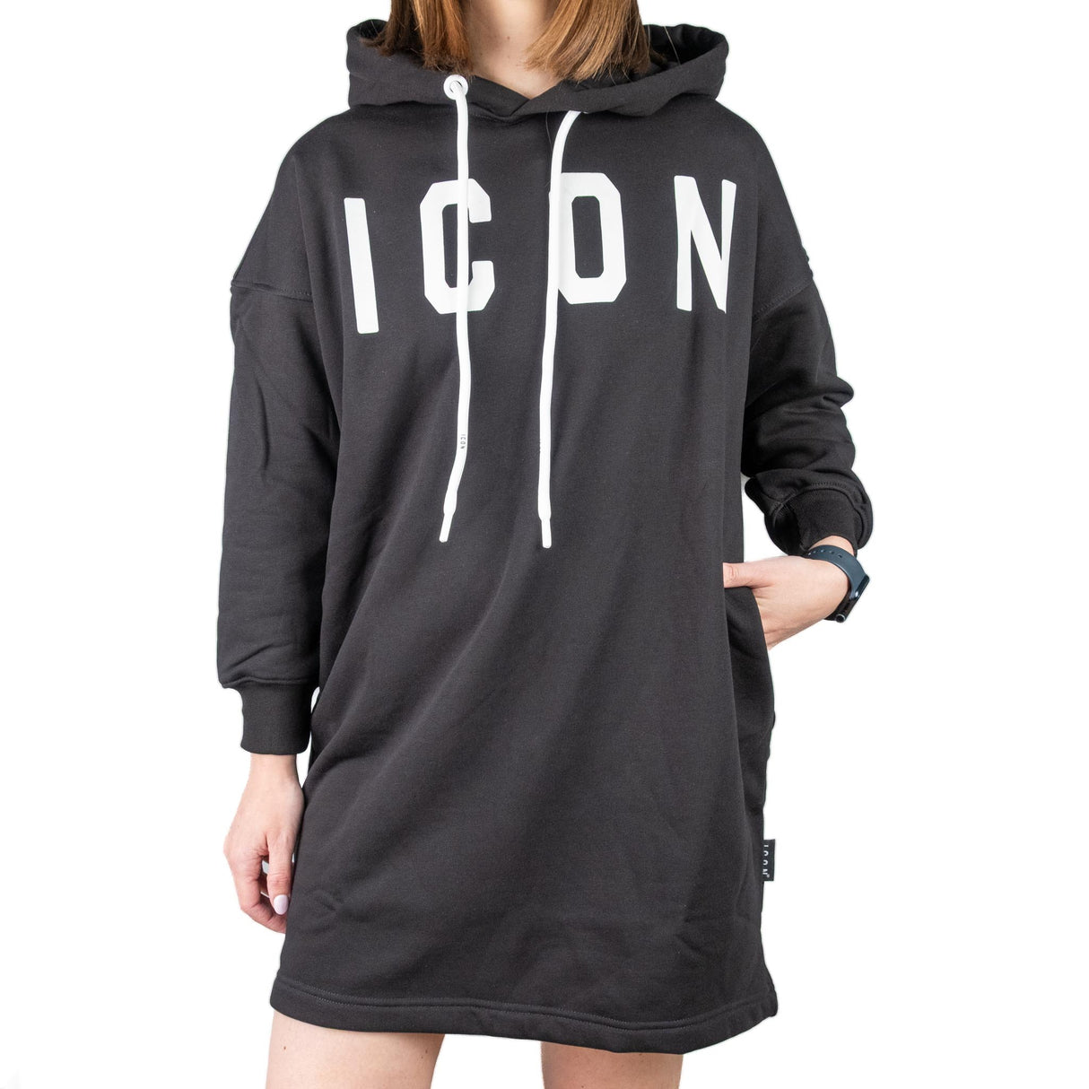 ICON Vestito Cappuccio Nero ICDF2W6F008