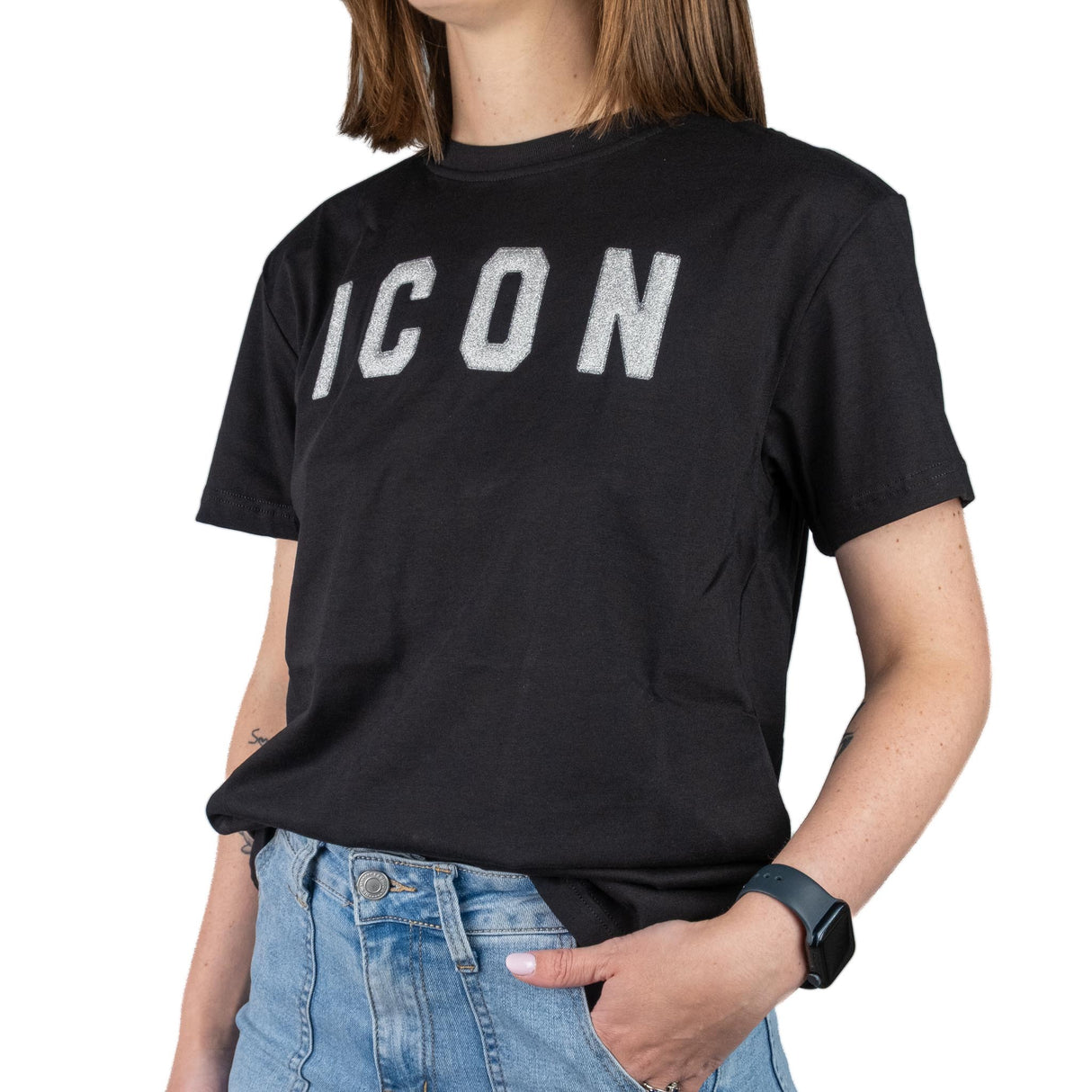 ICON T-shirt Logo Glitter Nero ICDF2W6T009