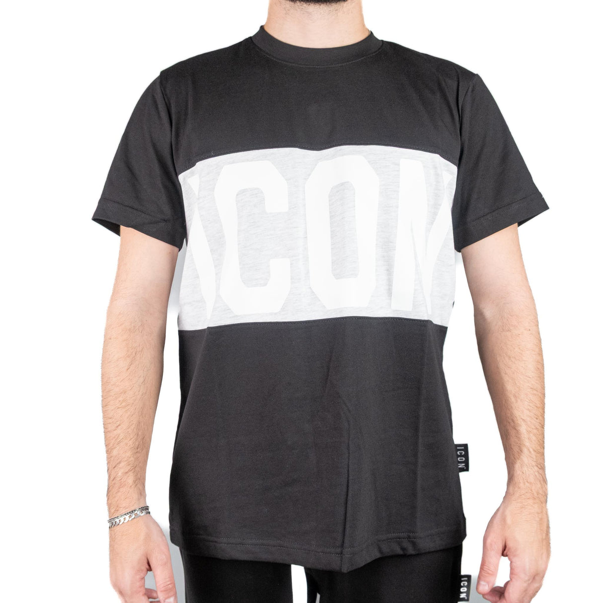 ICON T-shirt Logo Grande Nero / Grigio ICUF2W6T009