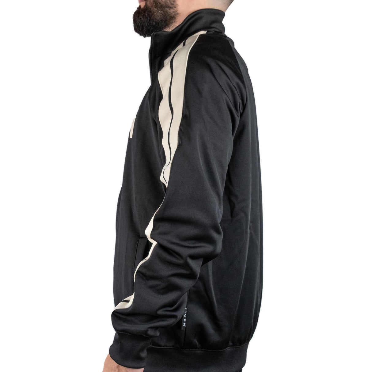 ICON Felpa Zip Nero / Crema ICUF2W6F025