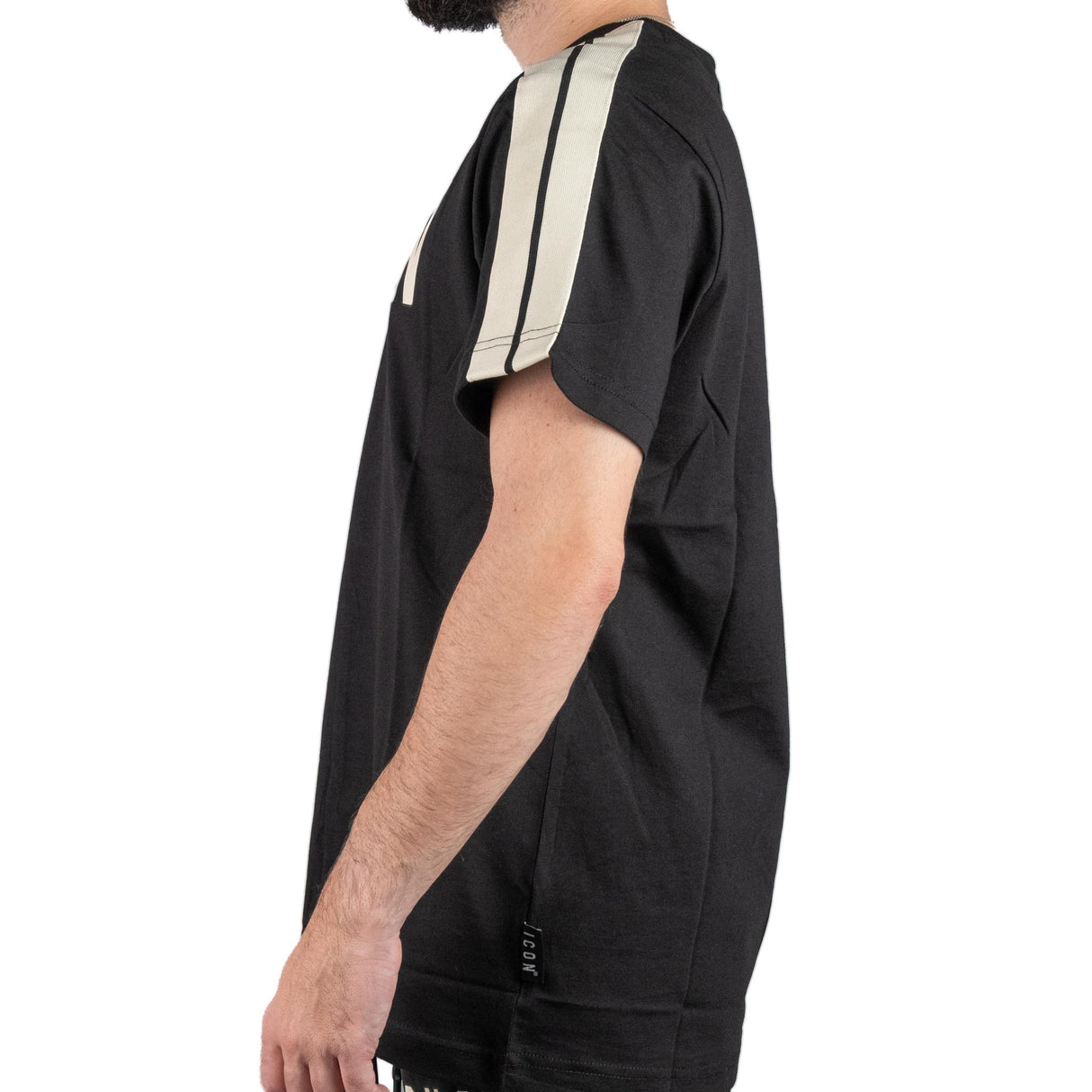 ICON T-shirt Bande Nero / Crema ICUF2W6T020