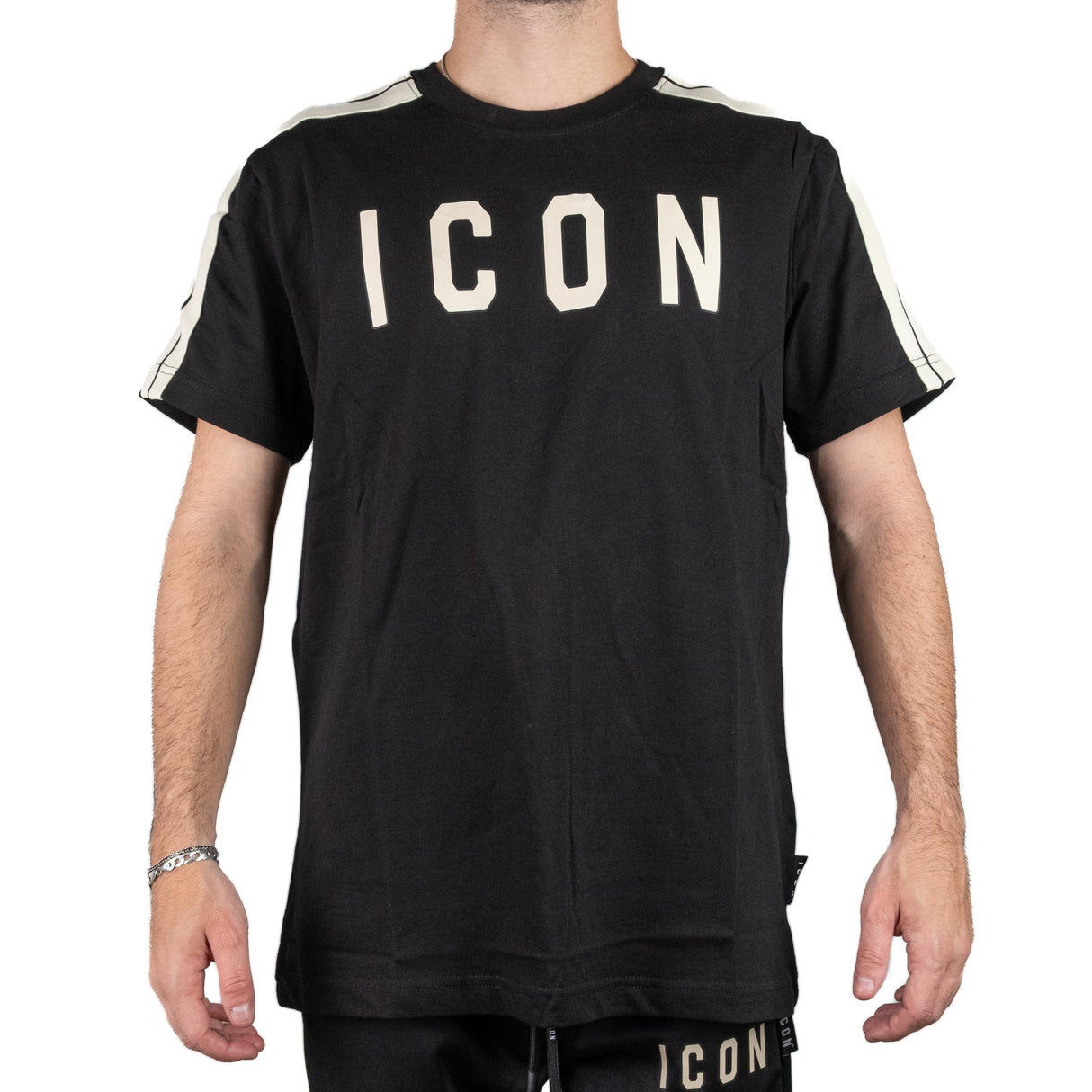 ICON T-shirt Bande Nero / Crema ICUF2W6T020