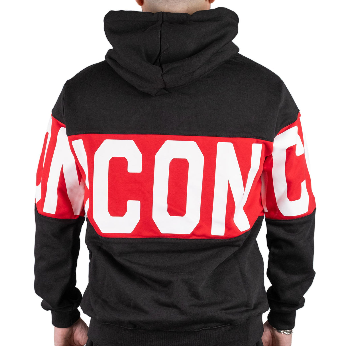 ICON Felpa Con Cappuccio Nero / Rosso ICUF2W6F010