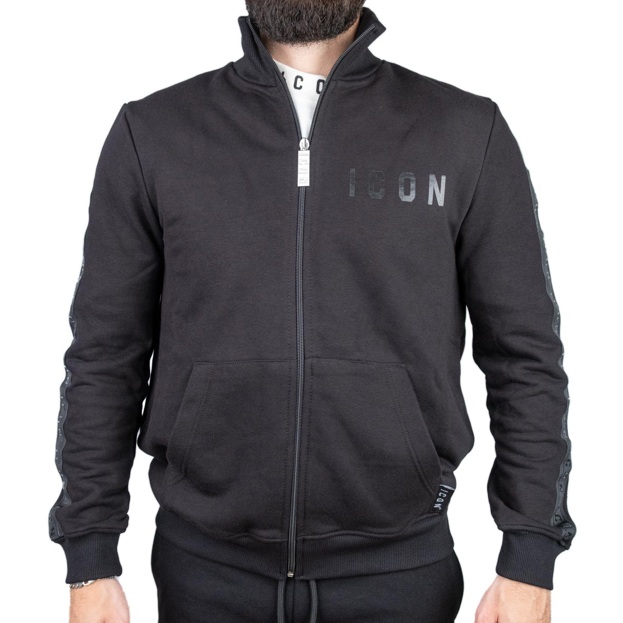 ICON Felpa Zip Nero / Nero ICUF2W6F058