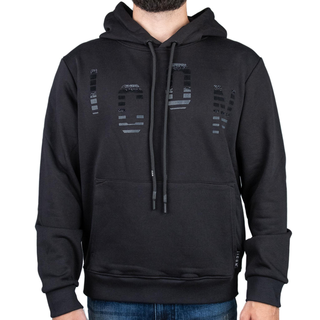 ICON Felpa Con Cappuccio Nero ICUF2W6F057