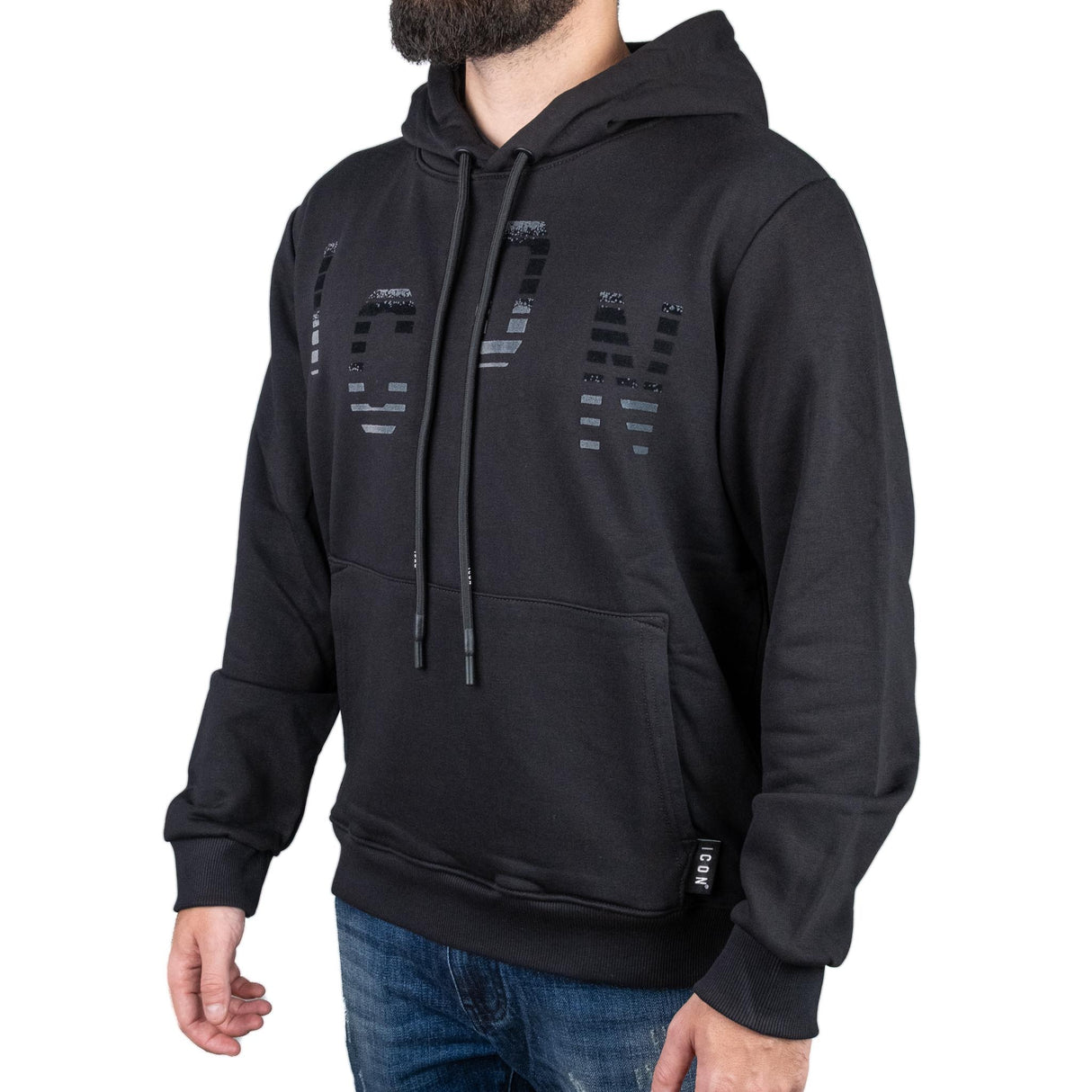 ICON Felpa Con Cappuccio Nero ICUF2W6F057