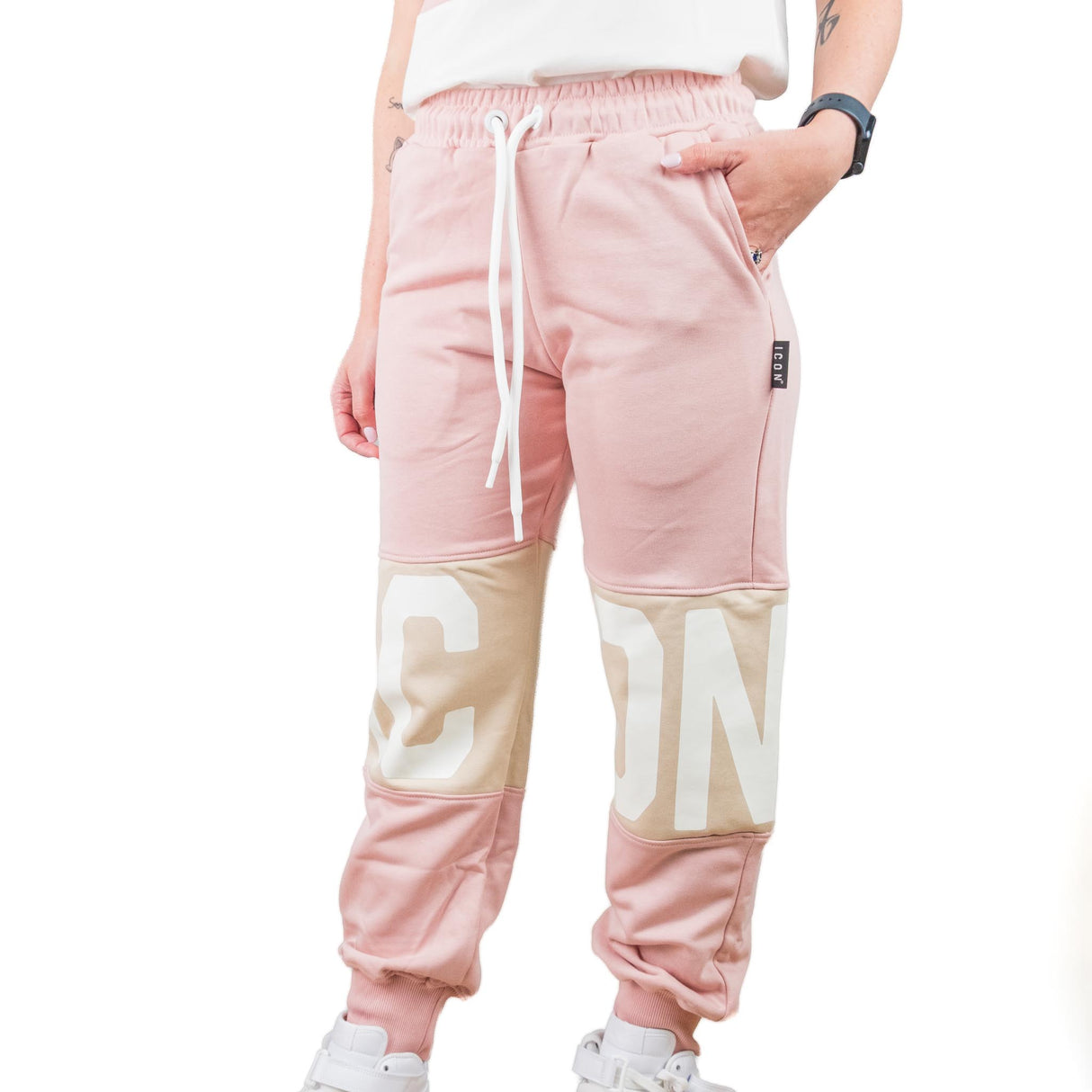 ICON Pantalone Logo Rosa ICDF2W6P007
