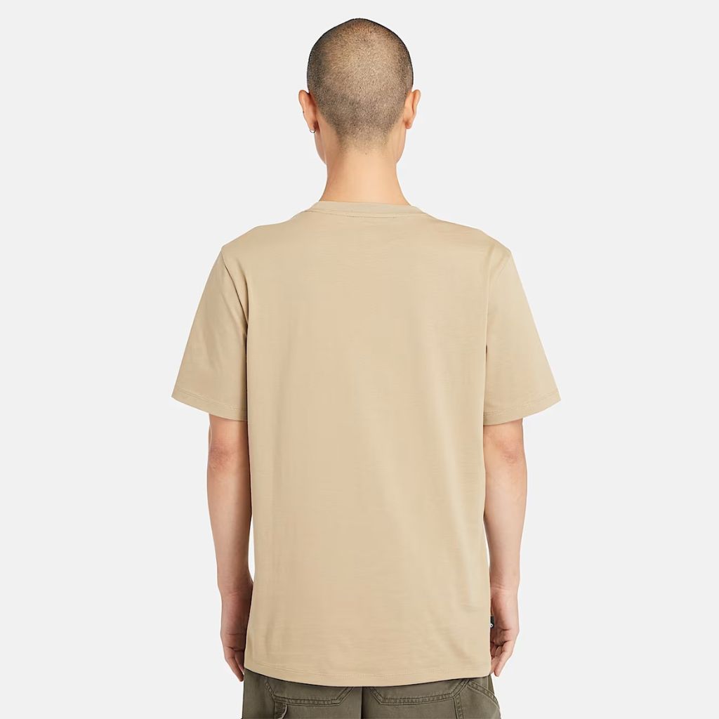 Timberland T-shirt con Logo Lineare Beige TB0A5UPQ DH4