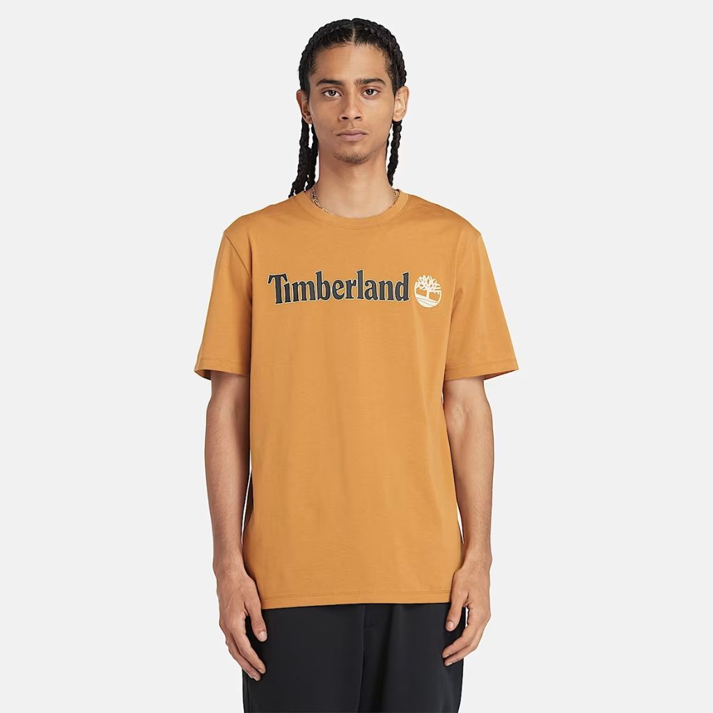 Timberland T-shirt con Logo Lineare Giallo TB0A5UPQ P47