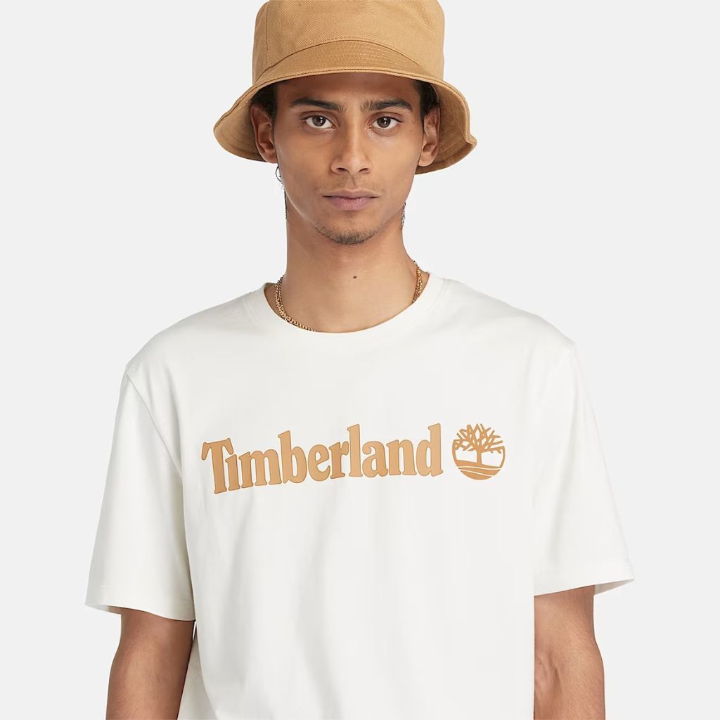 Timberland T-shirt con Logo Lineare Bianco TB0A5UPQ CM9