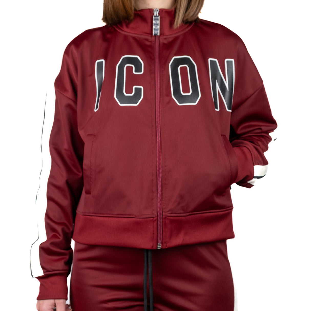 ICON Felpa Zip Bordeaux ICDF2W6F016