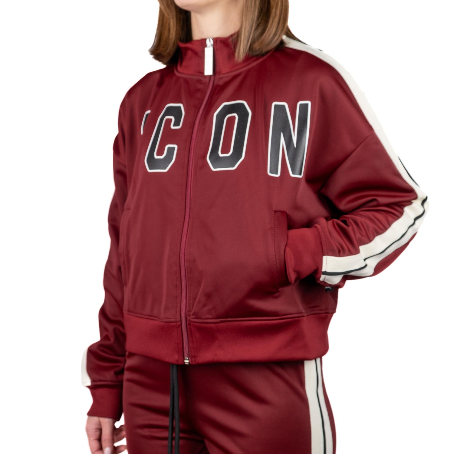 ICON Felpa Zip Bordeaux ICDF2W6F016