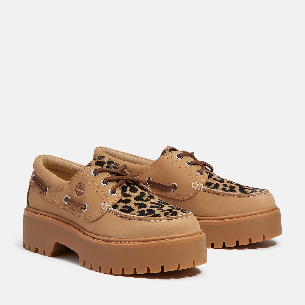 Timberland Scarpa da Barca Platform Stone Street Beige/Leopardo TB0A2GVF EN3