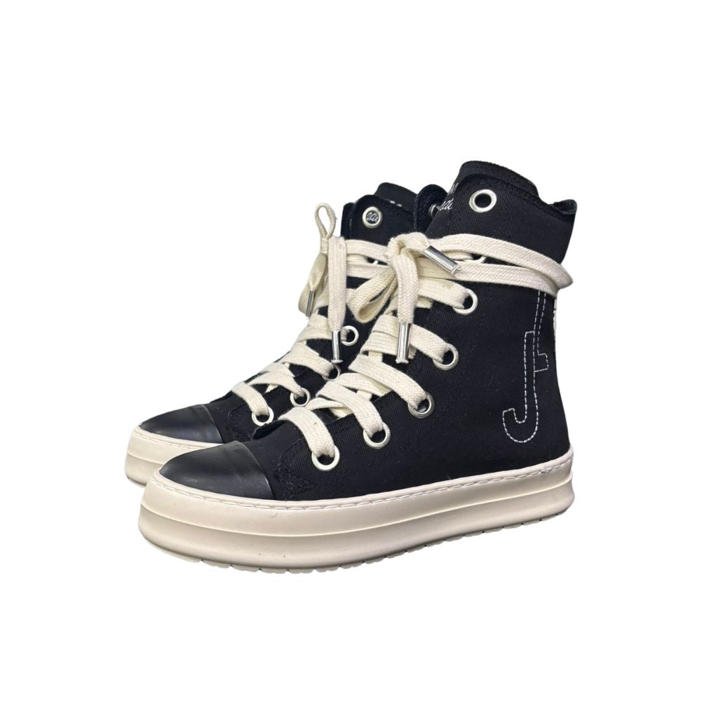 Jammers London Tore Over Logo JL Tela Nero Fondo Beige