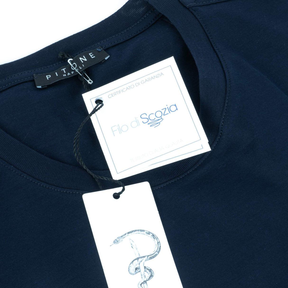 T-Shirt Pitone Filo Di Scozia Blu Adriatico