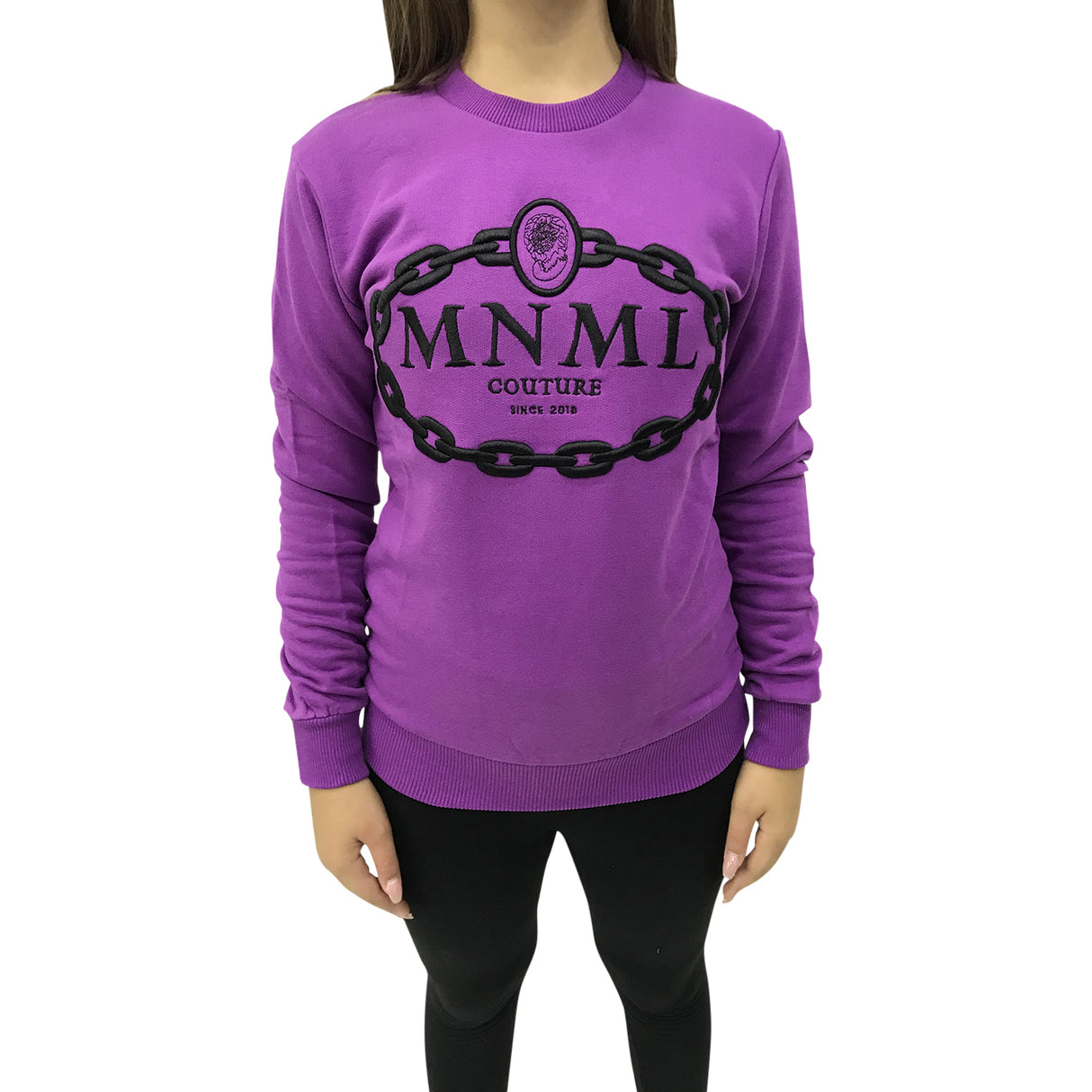 Mnml Felpa C/catena E E Logo Colore Viola Baby B0812bis