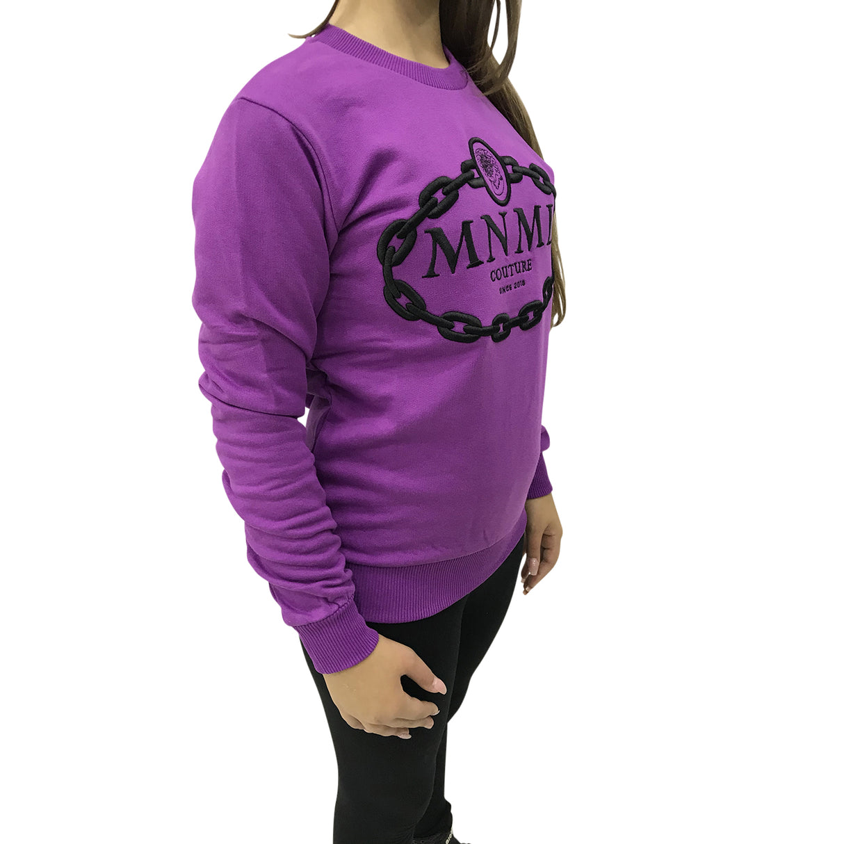 Mnml Felpa C/catena E E Logo Colore Viola Baby B0812bis