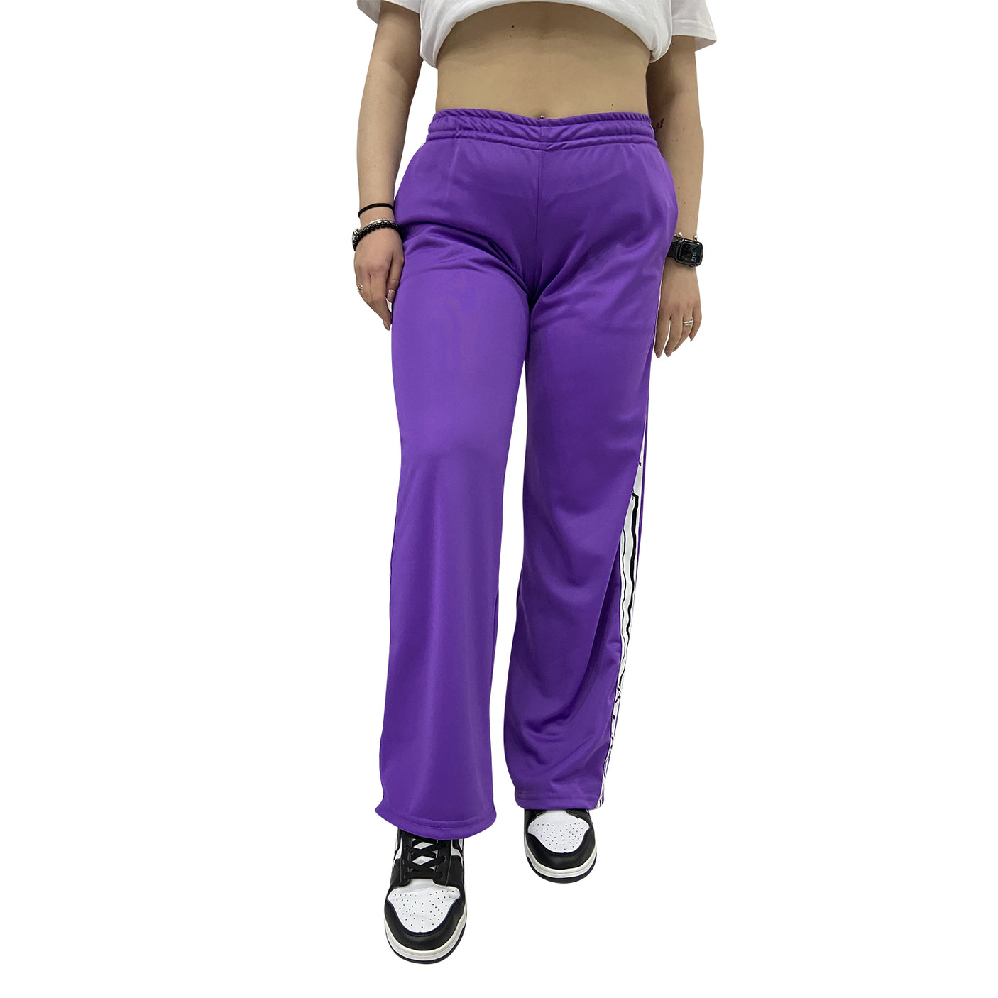 Butnot Pantalone a Zampa con Bande Laterali Viola D700