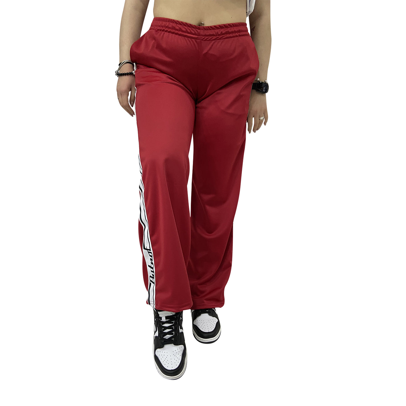Butnot Pantalone a Zampa con Bande Laterali Rosso D700