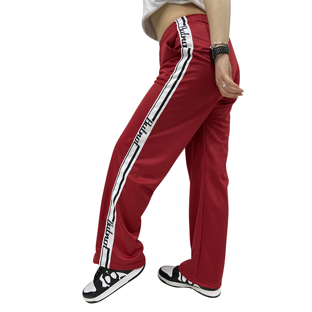 Butnot Pantalone a Zampa con Bande Laterali Rosso D700