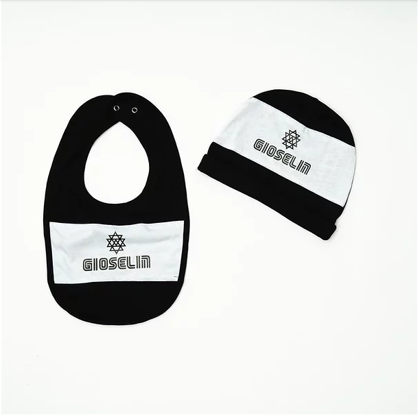 Gioselin Set Bavetto E Cappello Neonato Baby Nero