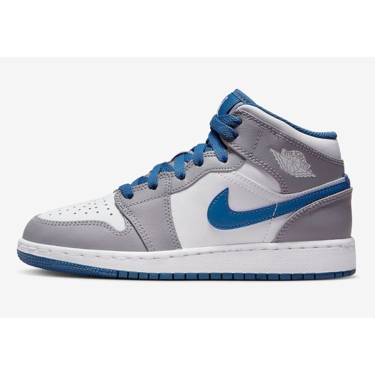 Jordan 1 Mid True Blue Cement (GS) Dq8423 014