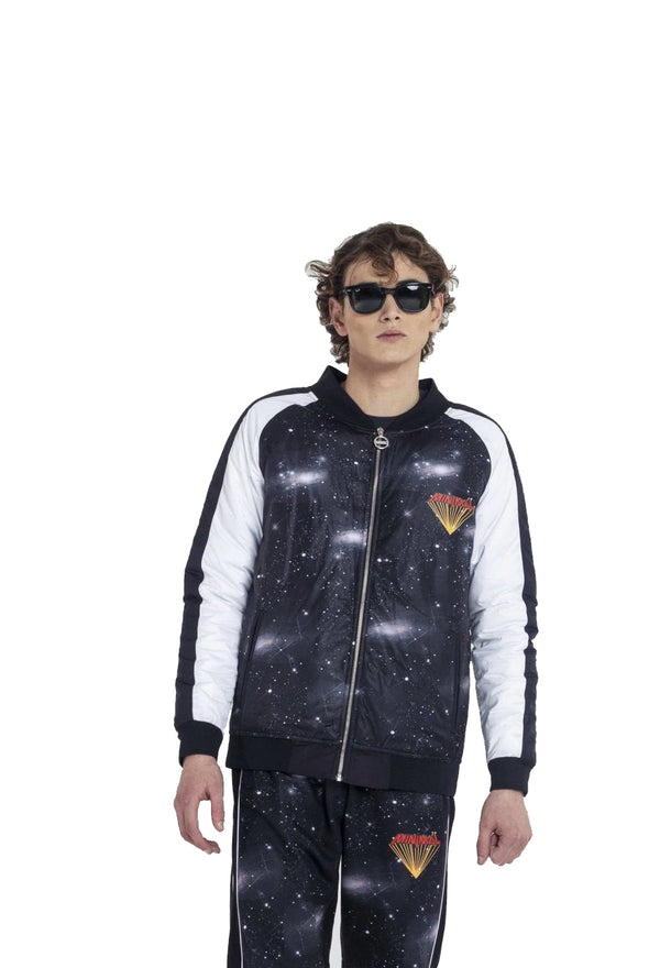 Mnml Bomber Nero Stampa Minimal Universo