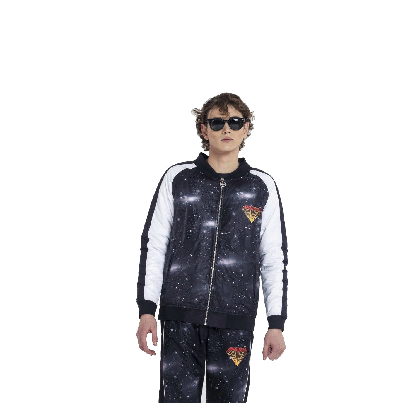 Mnml Bomber Nero Stampa Minimal Universo