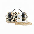 Borsa Alviero Rodriguez Chery Maculato Bianco con stampa maculata e monogramma su fondo bianco