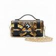 Borsa Alviero Rodriguez Chery Baroque Leopard con decori barocchi e maculato in oro e nero