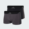 Boxer uomo Adidas Active Micro Stretch Seamless 2 pack in tessuto stretch grigio con logo 3 strisce sul fianco.