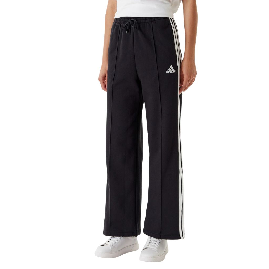 Tuta completa adidas nera con felpa con zip e pantalone ampio