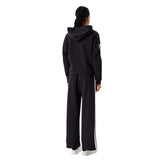 Tuta completa adidas nera con felpa con zip e pantalone ampio